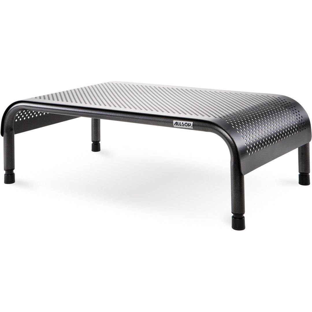 Image of Allsop® Monitor Stand, Metal, Ergo 3, 10"x18"x6", Pearl/Black