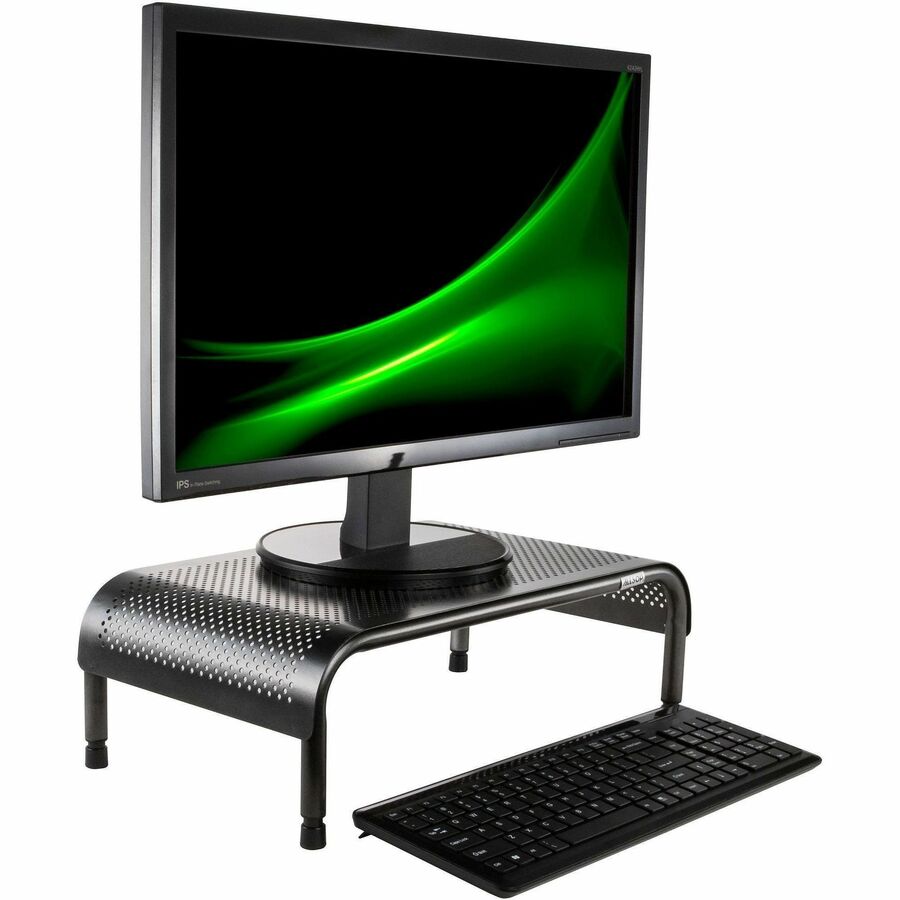 Image of Allsop® Monitor Stand, Metal, Ergo 3, 10"x18"x6", Pearl/Black