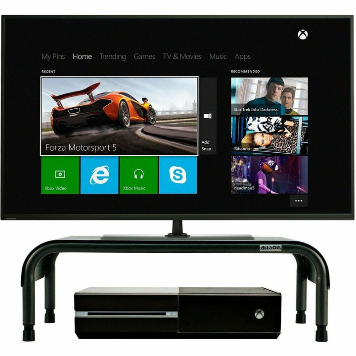 Image of Allsop® Monitor Stand, Metal, Ergo 3, 10"x18"x6", Pearl/Black