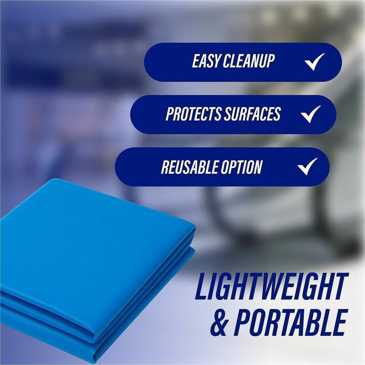Image of Genuine Joe 10325CT Plastic Rectangular Table Covers, 108" L x 54" Width, Plastic, Blue, 6/Pack, 4 / Carton