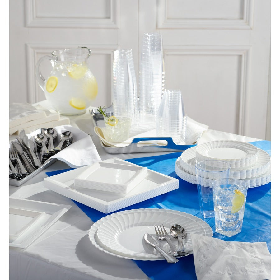Image of Genuine Joe 10325CT Plastic Rectangular Table Covers, 108" L x 54" Width, Plastic, Blue, 6/Pack, 4 / Carton