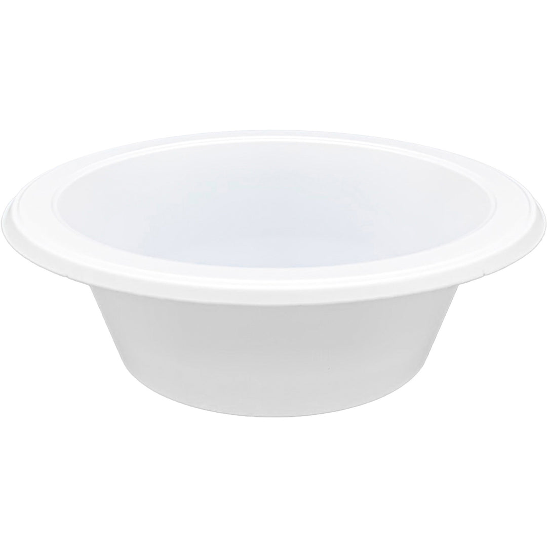 Image of Genuine Joe 10424CT 12 oz Reusable Plastic Bowls, Serving, Disposable, White, Plastic Body, 125/Pack, 8 / Carton