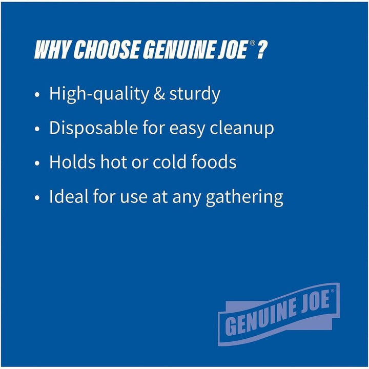 Image of Genuine Joe 10424CT 12 oz Reusable Plastic Bowls, Serving, Disposable, White, Plastic Body, 125/Pack, 8 / Carton