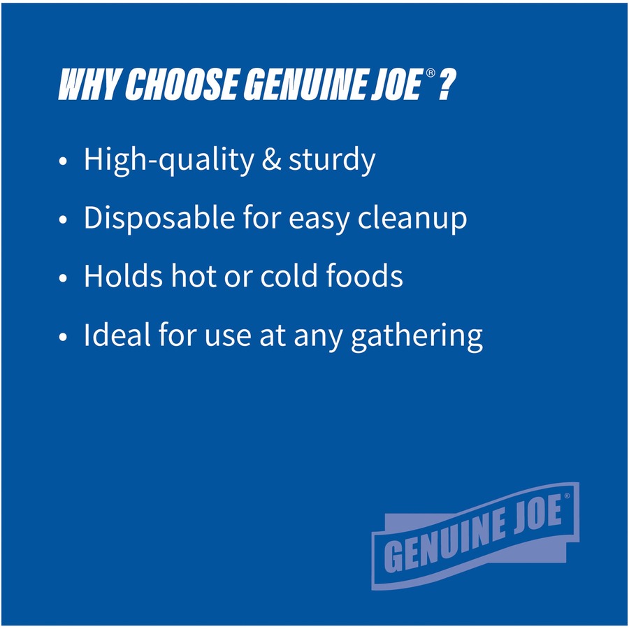Image of Genuine Joe 10424CT 12 oz Reusable Plastic Bowls, Serving, Disposable, White, Plastic Body, 125/Pack, 8 / Carton