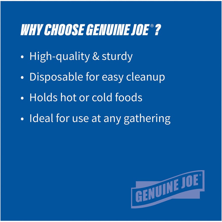 Image of Genuine Joe 10424CT 12 oz Reusable Plastic Bowls, Serving, Disposable, White, Plastic Body, 125/Pack, 8 / Carton