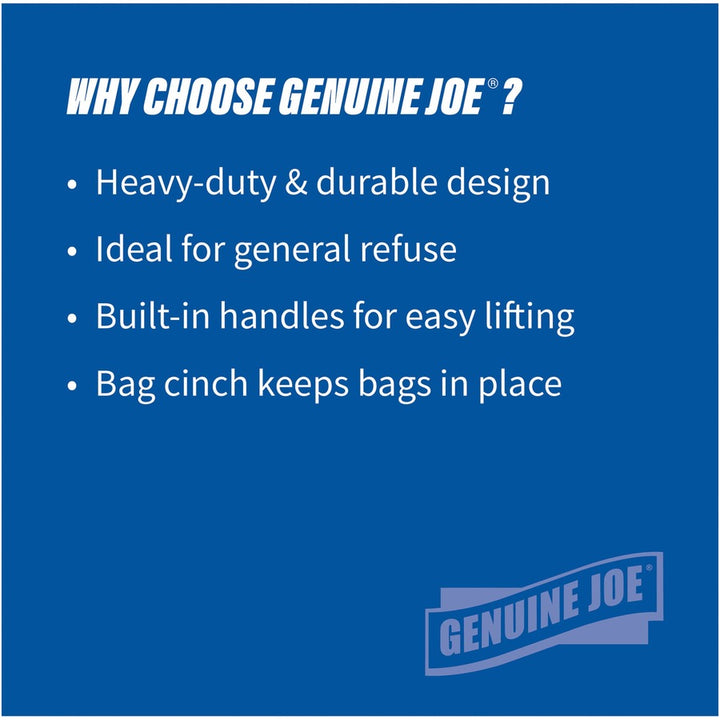 Image of Genuine Joe Trash Container, Heavy Duty,44 Gal,31.5"x24"x24",4/CT,Gray
