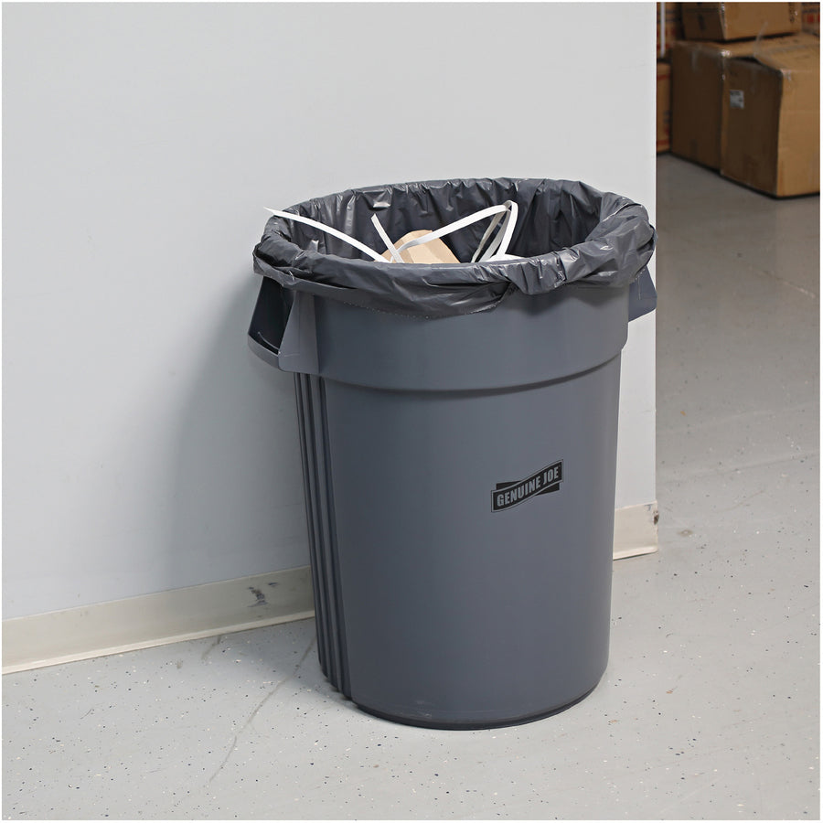 Image of Genuine Joe Trash Container, Heavy Duty,44 Gal,31.5"x24"x24",4/CT,Gray