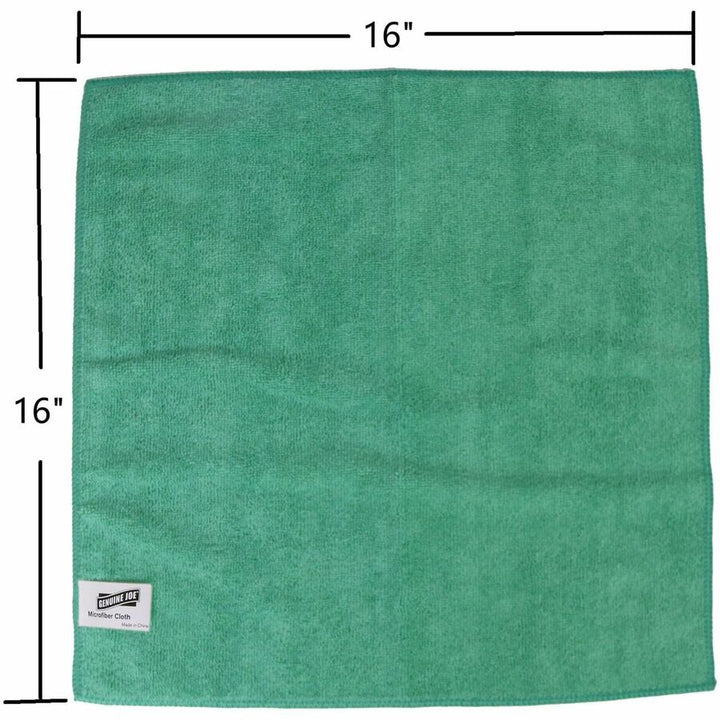 Image of Genuine Joe Microfiber Cloth,All-Purpose,12/BG,15BG/CT,16"x16",GN
