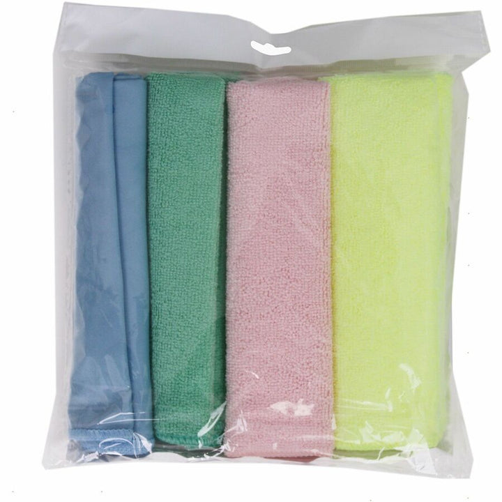 Image of Genuine Joe 48261CT Color-coded Microfiber Cleaning Cloths, 16" W x 16" Length, Assorted, MicroFiber, 4/Pack, 9 / Carton