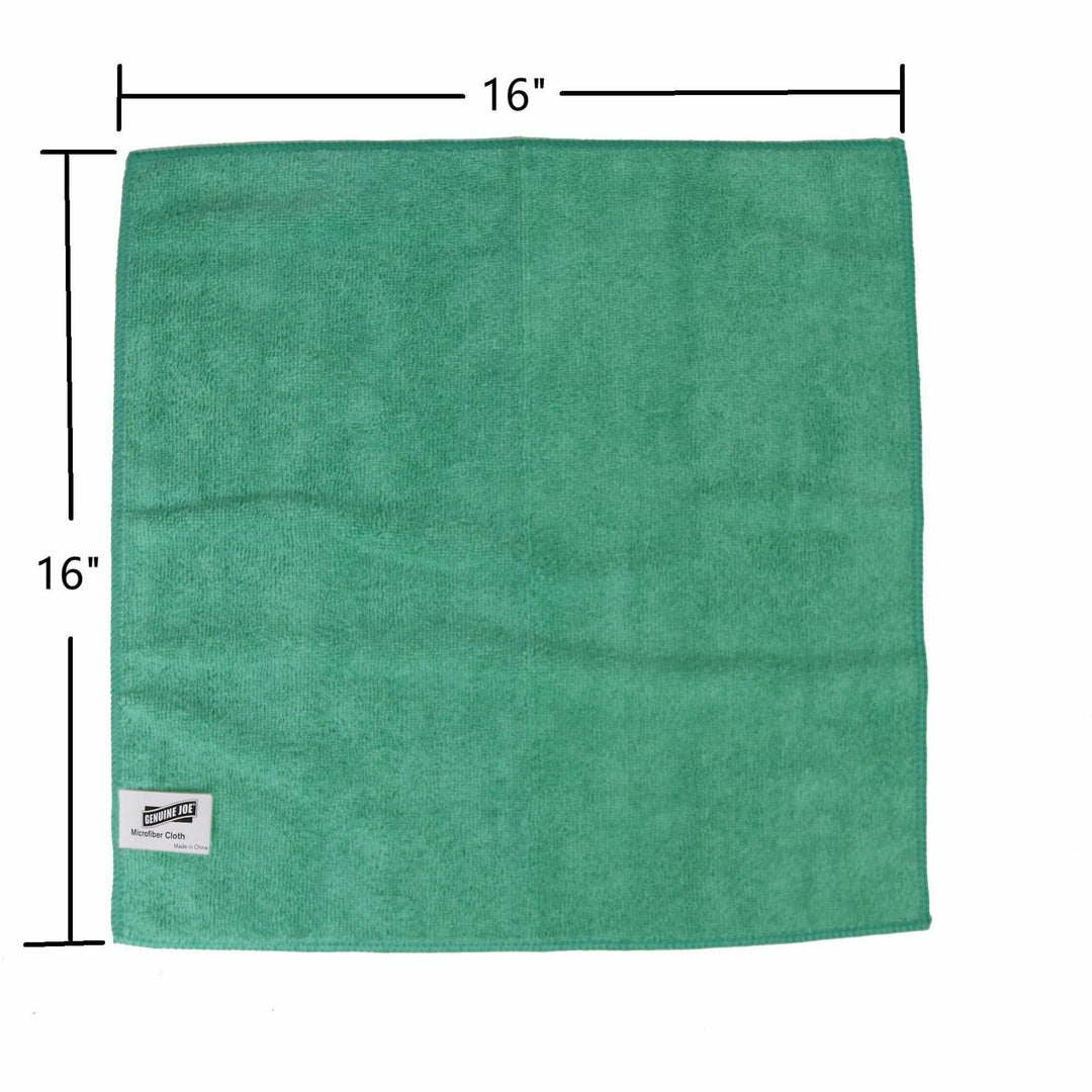 Image of Genuine Joe 48261CT Color-coded Microfiber Cleaning Cloths, 16" W x 16" Length, Assorted, MicroFiber, 4/Pack, 9 / Carton