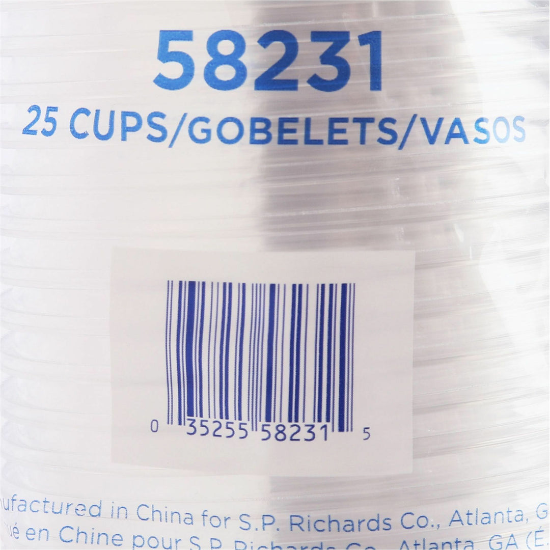Image of Genuine Joe 58231CT 12 oz Clear Plastic Cups, 12 fl oz, Clear, Plastic, Cold Drink, Beverage, 25/Pack, 20 / Carton