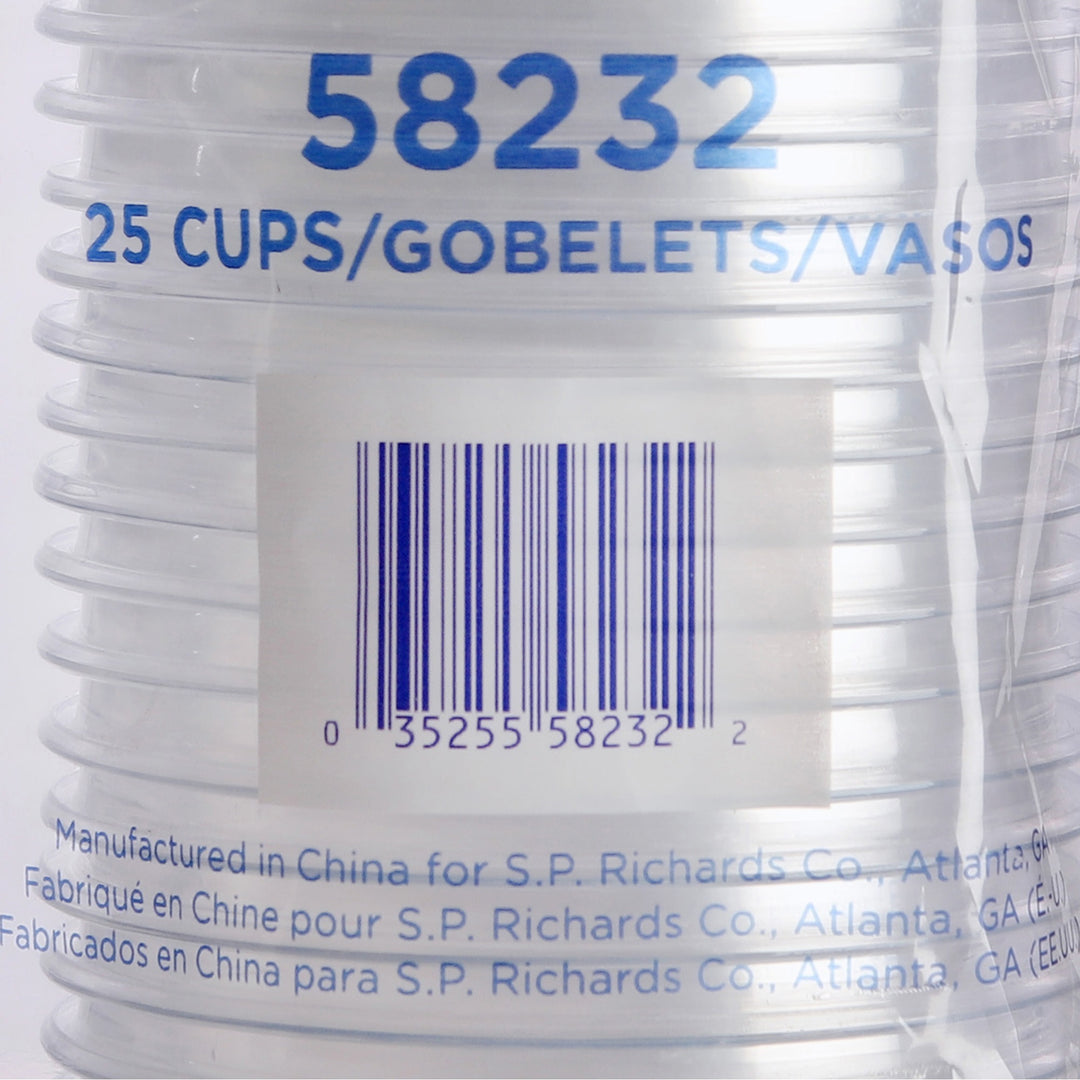 Image of Genuine Joe 58232CT 10 oz Clear Plastic Cups, 10 fl oz, Clear, Plastic, Cold Drink, Beverage, 25/Pack, 20 / Carton