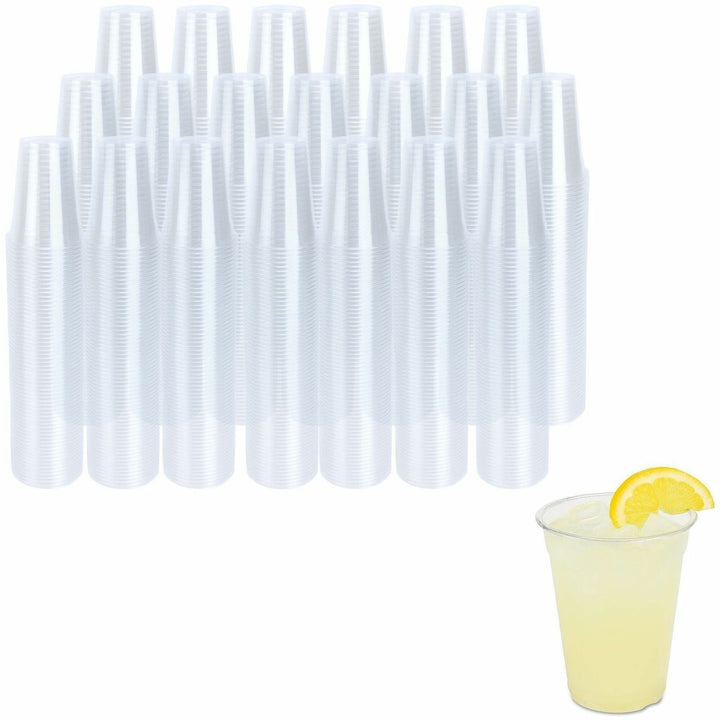 Image of Genuine Joe 58233CT 9 oz Clear Plastic Cups, 9 fl oz, Clear, Plastic, Cold Drink, Beverage, 50/Pack, 20 / Carton