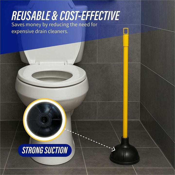 Image of Genuine Joe Value Plus Plunger, 23"x5.75", 6/CT, Yellow Handle