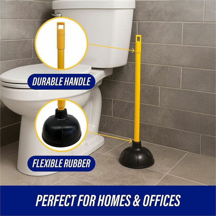 Image of Genuine Joe Value Plus Plunger, 23"x5.75", 6/CT, Yellow Handle