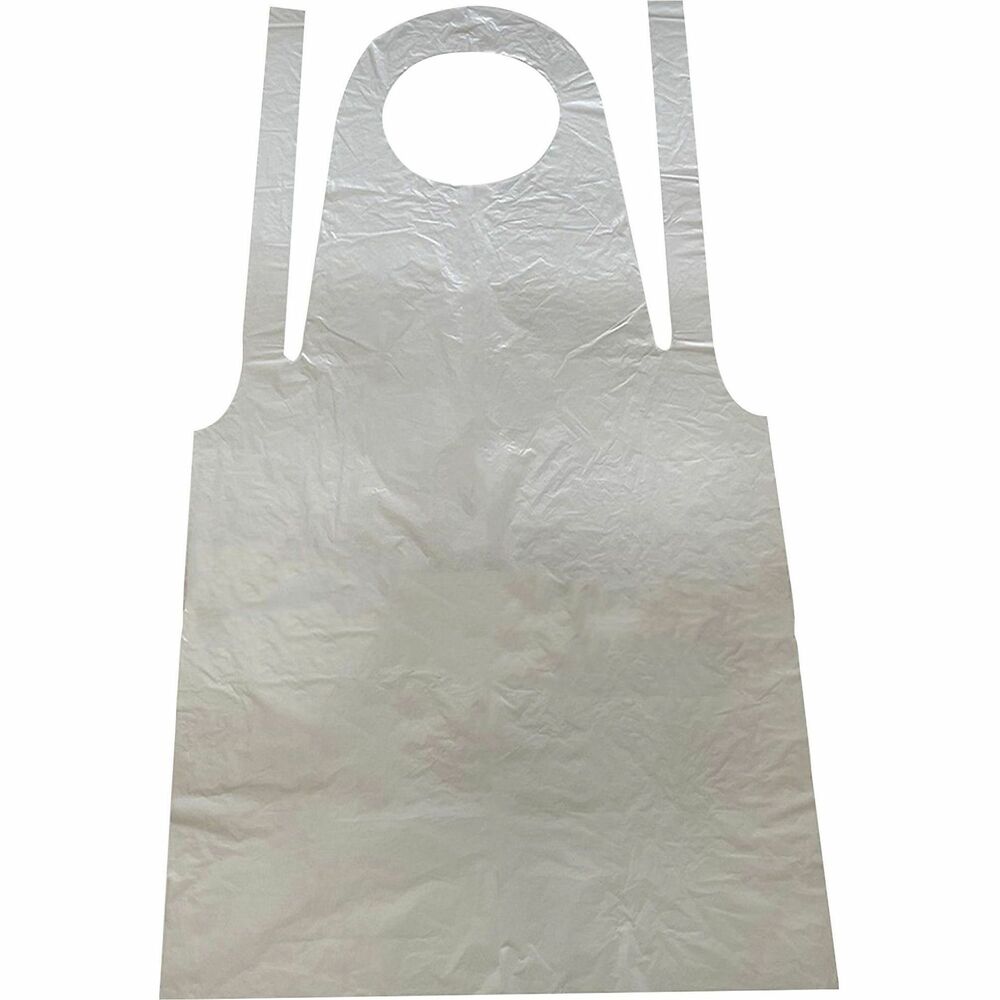 Image of Genuine Joe Disposable Apron,Poly,One Size,100/PK,10PK/CT, WE