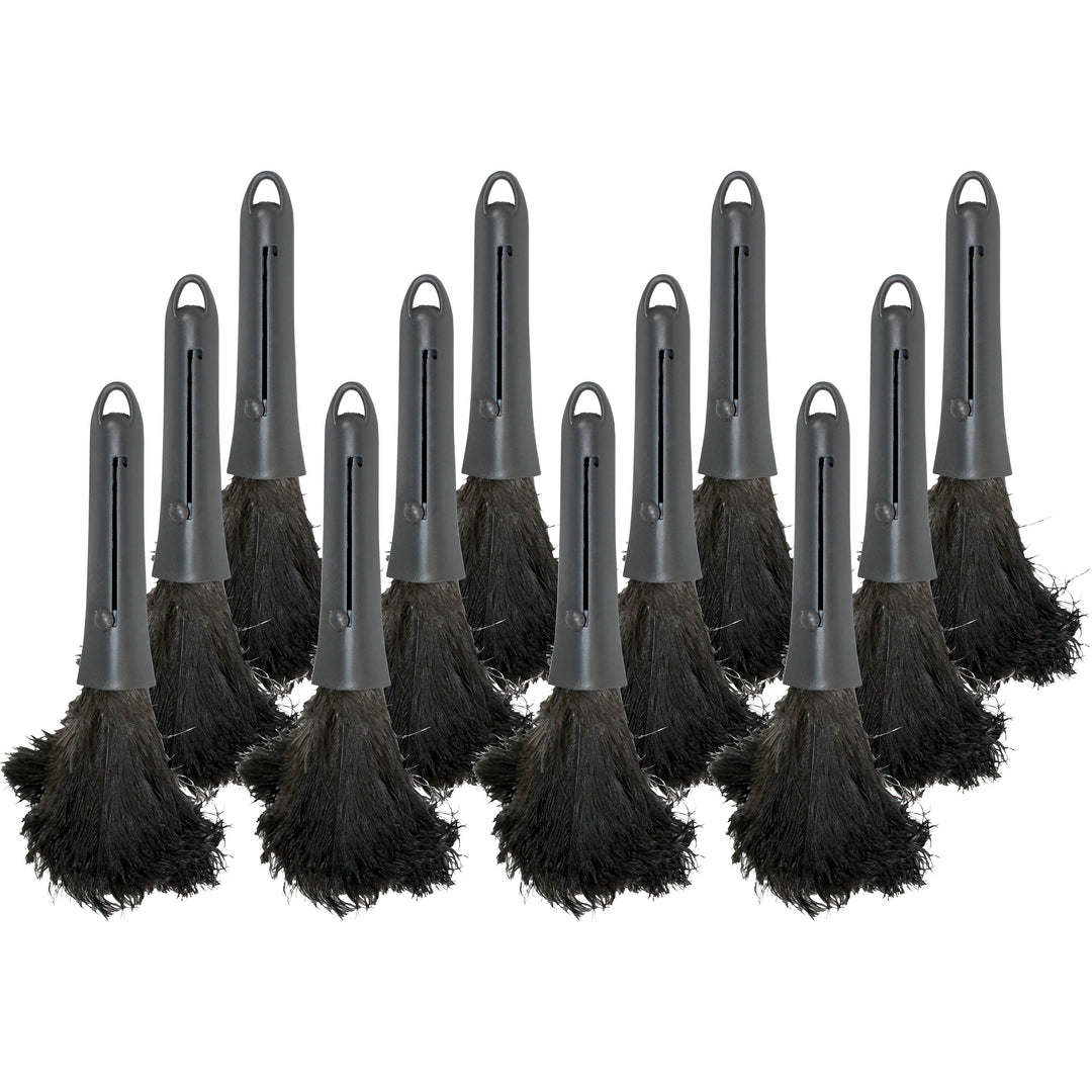 Image of Genuine Joe 90218CT Retractable Feather Duster, Plastic Handle, Brown, 12 / Carton