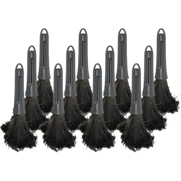 Image of Genuine Joe 90218CT Retractable Feather Duster, Plastic Handle, Brown, 12 / Carton