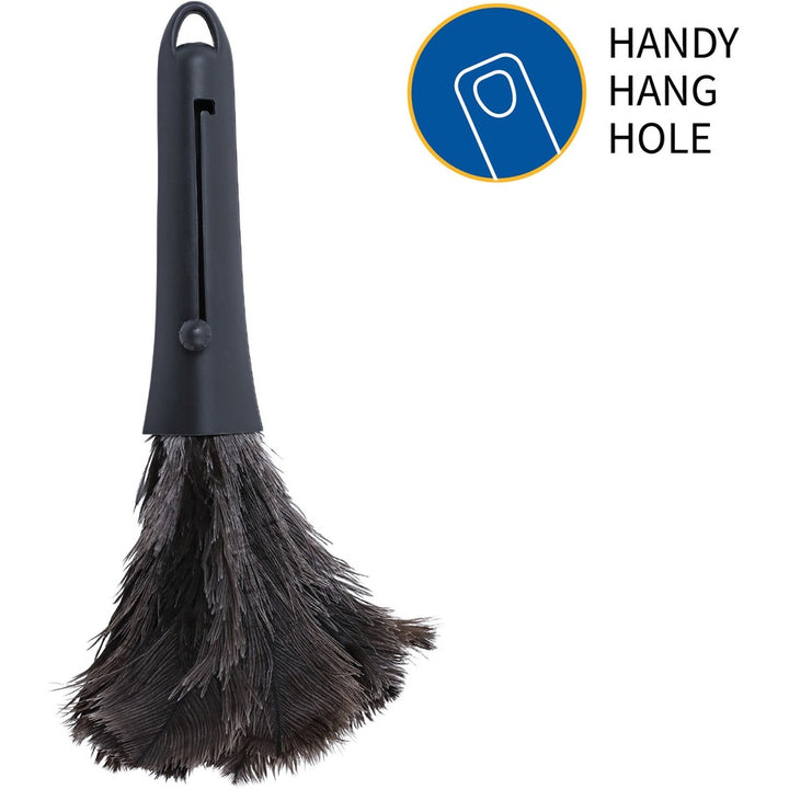Image of Genuine Joe 90218CT Retractable Feather Duster, Plastic Handle, Brown, 12 / Carton