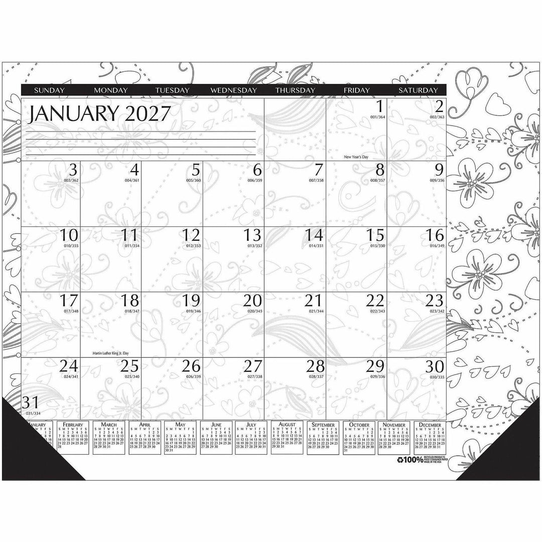 Image of House of Doolittle 1876 Doodle Monthly Desk Pad