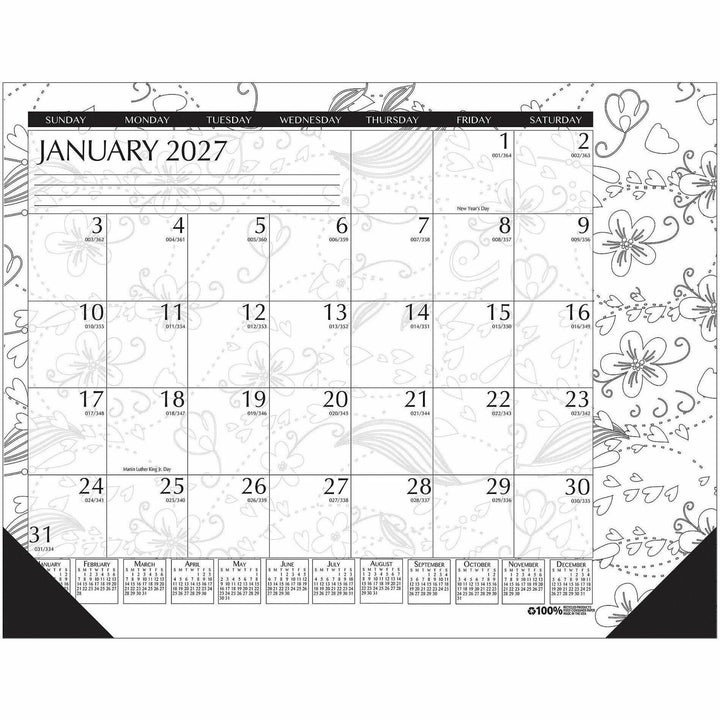 Image of House of Doolittle 1876 Doodle Monthly Desk Pad