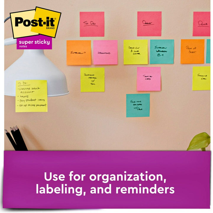 Image of Post-it® Notes Super Sticky Self-Stick Notes Office Pack, 3" x 3", Supernova Neons Collection Colors, 90 Sheets/Pad, 24 Pads/Pack
