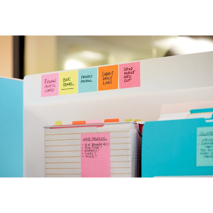 Image of Post-it® Notes Super Sticky Self-Stick Notes Office Pack, 3" x 3", Supernova Neons Collection Colors, 90 Sheets/Pad, 24 Pads/Pack