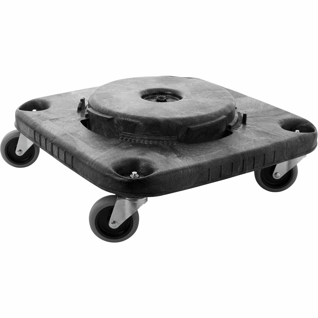 Image of Rubbermaid Commercial 353000BK Brute Square Container Dolly, 300 lb Load Capacity, Plastic, 17.25" W x 6.25" Height, Black, 1 Each