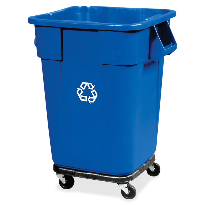 Image of Rubbermaid Commercial 353000BK Brute Square Container Dolly, 300 lb Load Capacity, Plastic, 17.25" W x 6.25" Height, Black, 1 Each