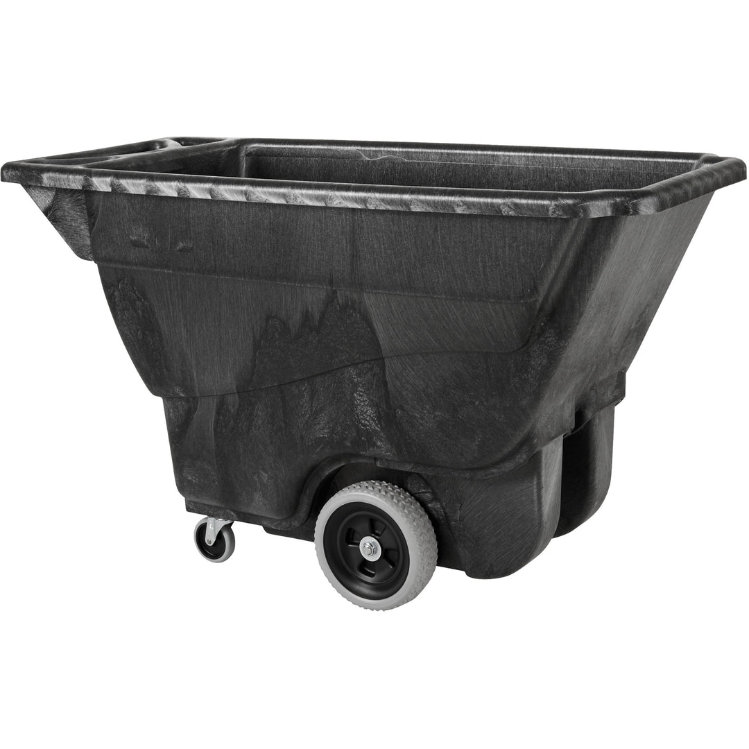 Image of Rubbermaid Commercial 9T1300BK Utility Duty Tilt Truck, 450 lb Load Capacity, Structofoam, 26" W x 53" D x 33" Height, Black, 1 Each