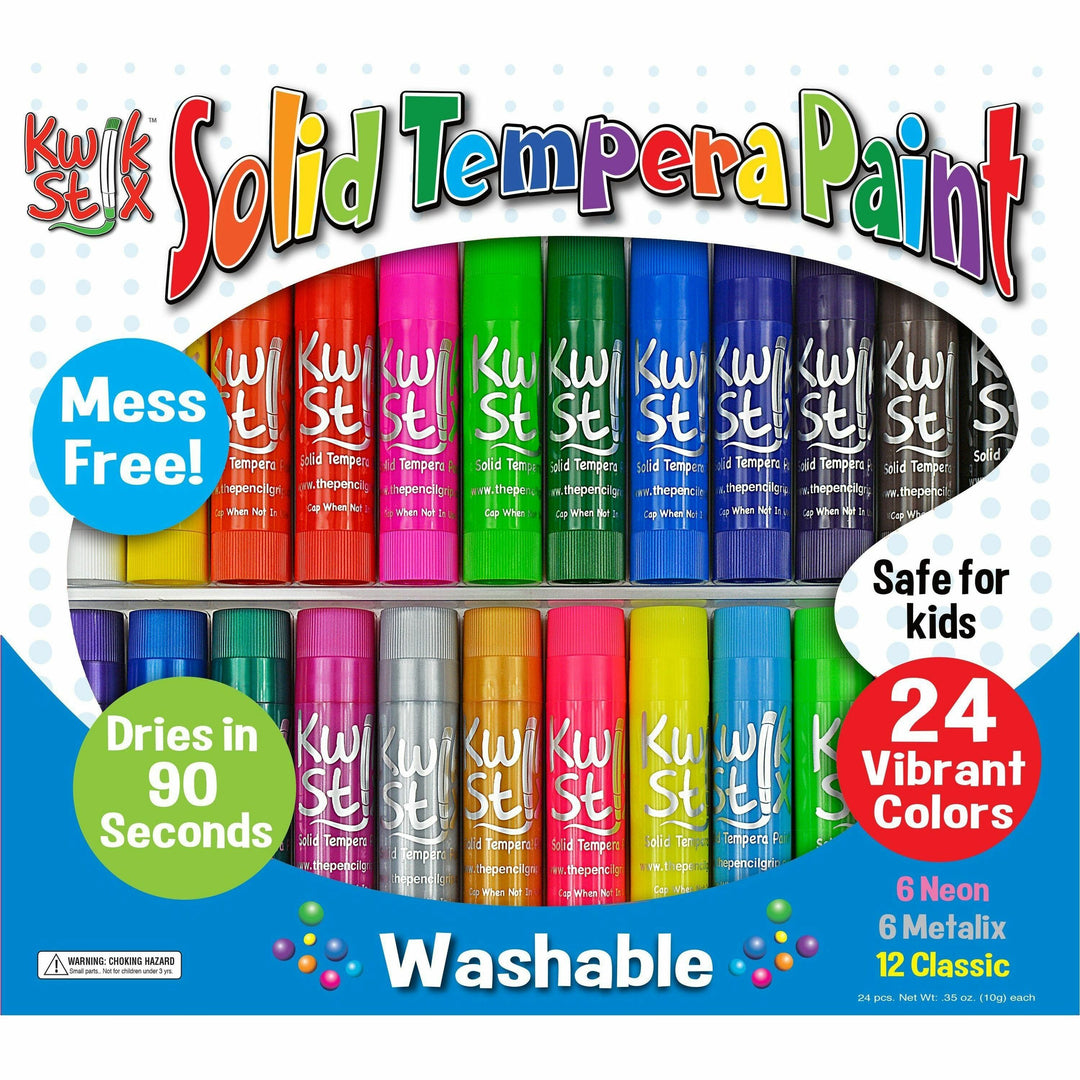 Image of Kwik Stix 604 Tempera Paint 24-color Mess Free Set, 24 Color(s), Assorted, Neon, Metallic, 24 / Set