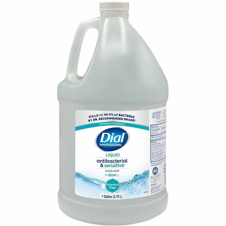 Image of Dial Professional 82838 Sensitive Skin Antibacterial Liquid Hand Soap Refill, 1 gal, Kill Germs, Skin, Hand, Clear, 1 Each