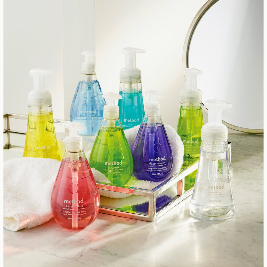 Image of Method® Handwash, Foaming, Lemon Mint, 10oz Pump, 6/CT, Yellow
