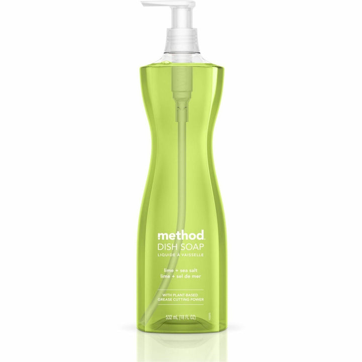 Image of Method® Dish Soap, Manual, Lime/Sea Salt, 18oz Pump, 6/CT, Green