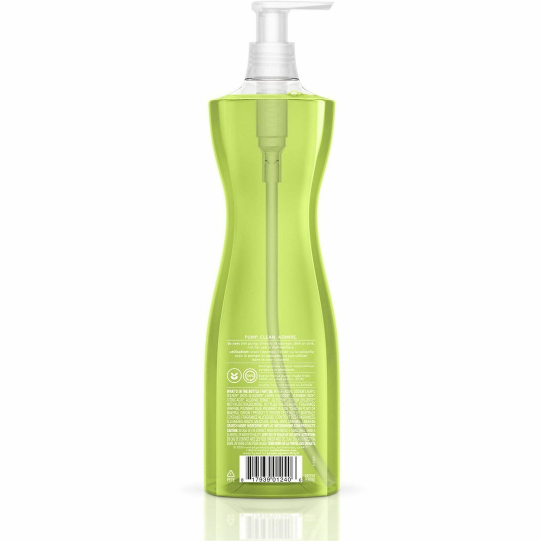 Image of Method® Dish Soap, Manual, Lime/Sea Salt, 18oz Pump, 6/CT, Green