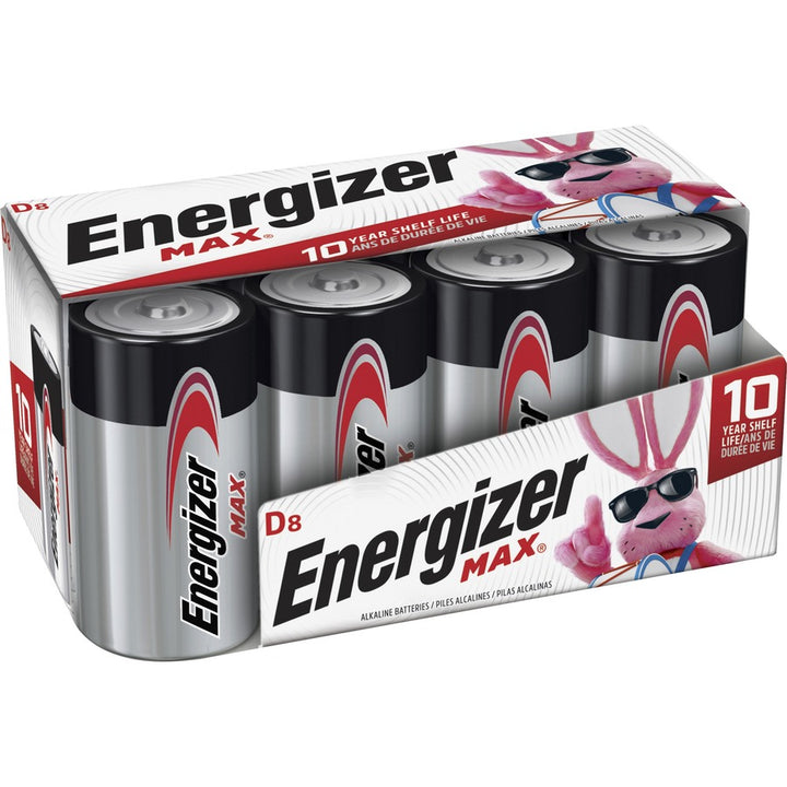 Image of Energizer E95FP8CT MAX Alkaline D Battery 8-Packs, For Multipurpose, D, 8/Pack, 12 / Carton