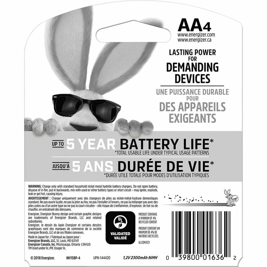 Image of Eveready® Rechargeable AA Batteries, NiMH, 96/CT, MI