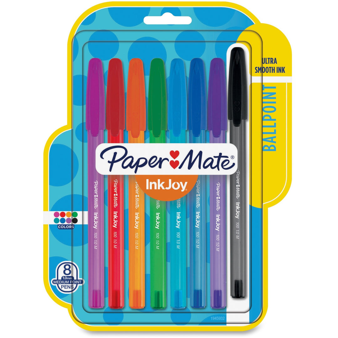 Image of Paper Mate® InkJoy 100 Ballpoint Pen, Stick, Medium 1 mm, Assorted Ink and Barrel Colors, 8/Pack