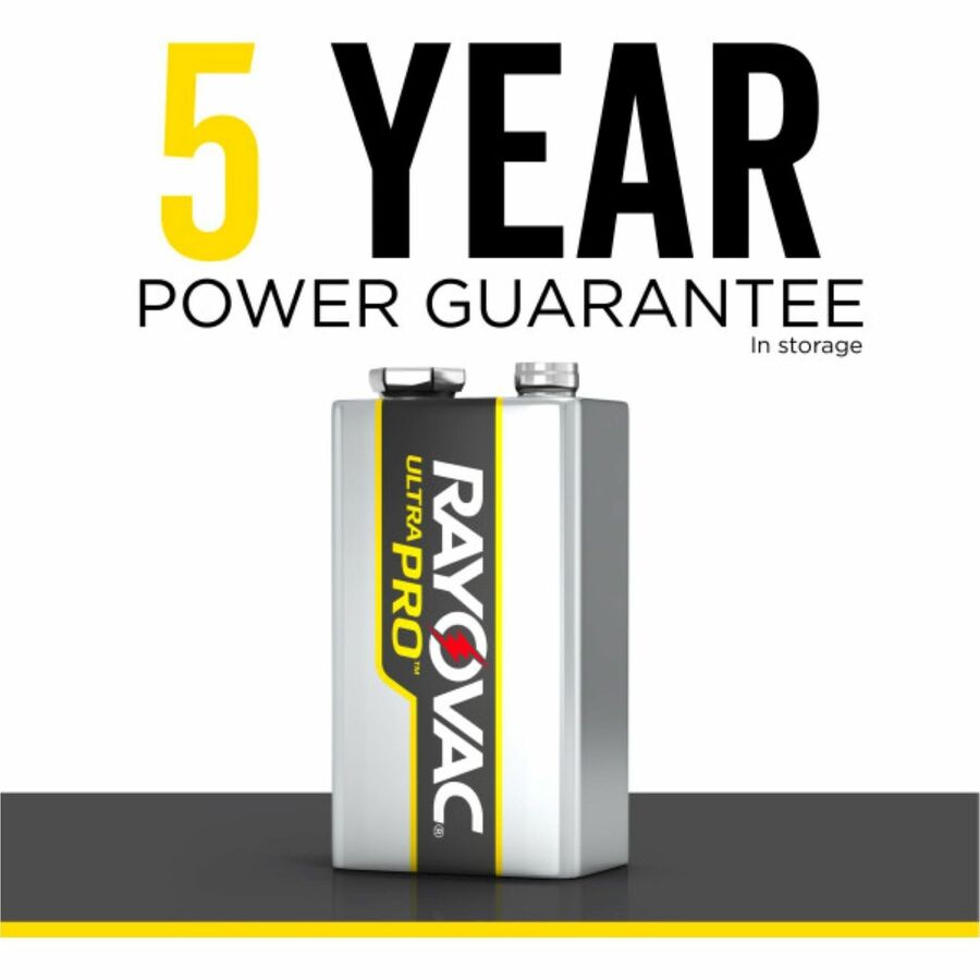 Image of Rayovac® Batteries, Ultra Pro, 9V, Alkaline, 12/PK, 12PK/CT, SR/BK/YW