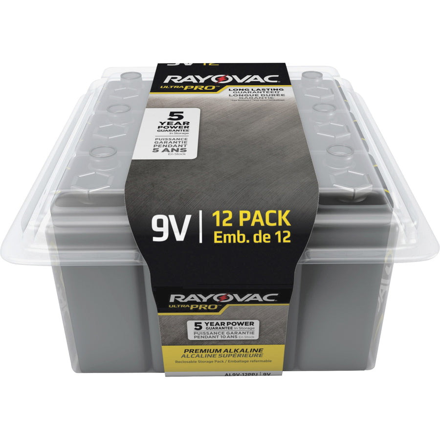 Image of Rayovac® Batteries, Ultra Pro, 9V, Alkaline, 12/PK, 12PK/CT, SR/BK/YW