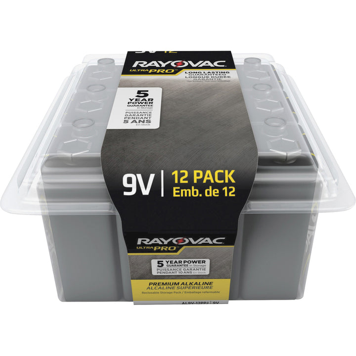 Image of Rayovac® Batteries, Ultra Pro, 9V, Alkaline, 12/PK, 12PK/CT, SR/BK/YW