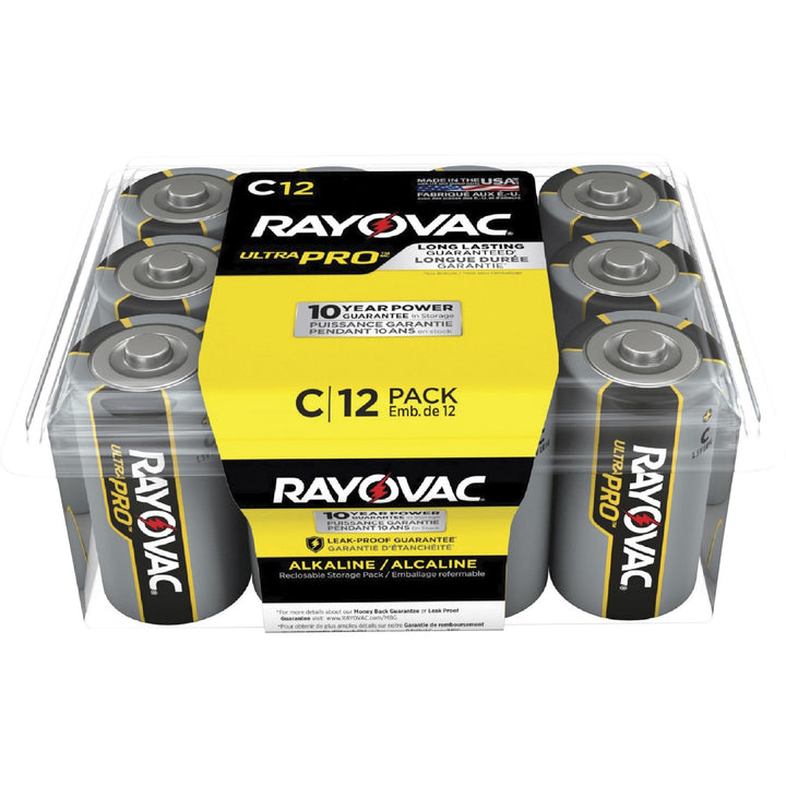 Image of Rayovac® Alkaline Batteries, C Ultra Pro, 12/PK, 8PK/CT, BK/SR