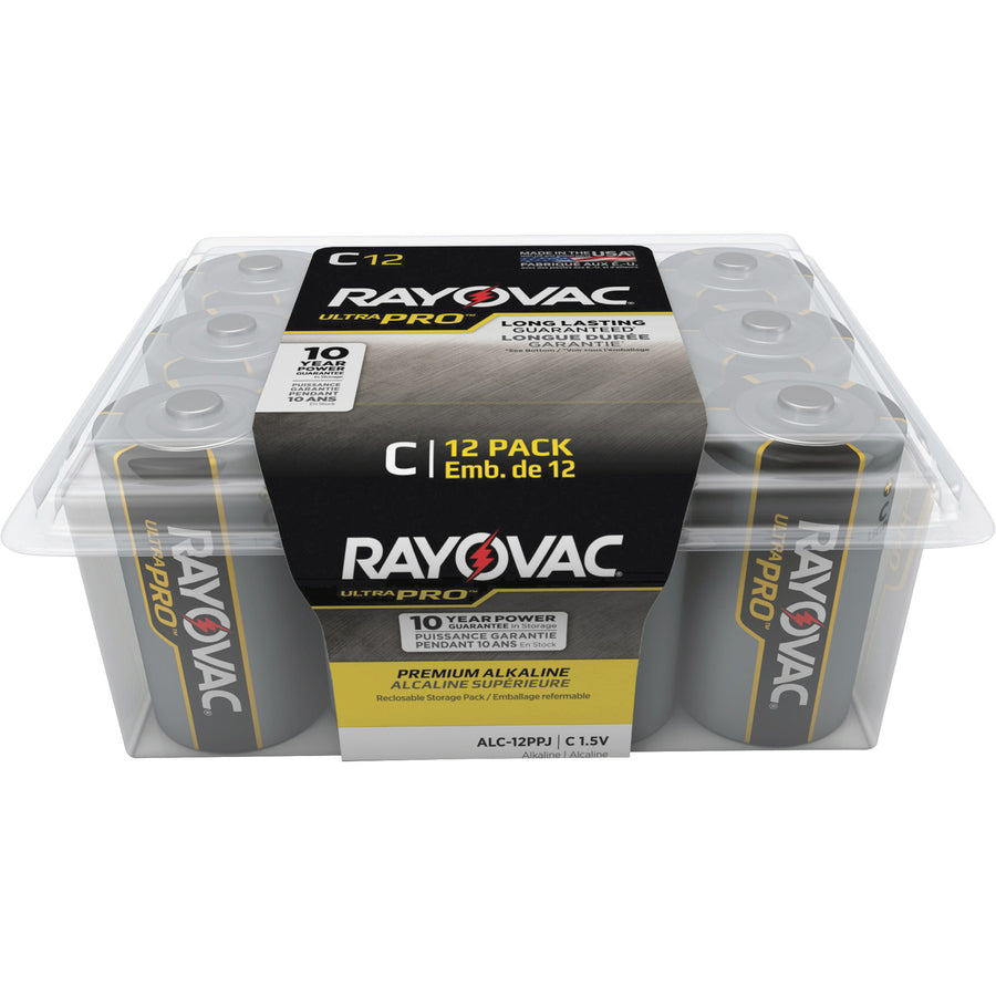 Image of Rayovac® Alkaline Batteries, C Ultra Pro, 12/PK, 8PK/CT, BK/SR