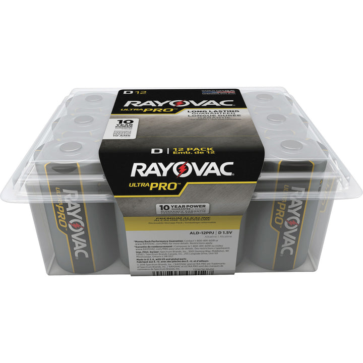 Image of Rayovac® Alkaline Batteries, D Ultra Pro, 12/PK, 8PK/CT, BK/SR