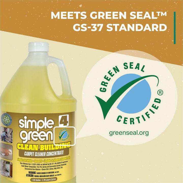 Image of Simple Green® Carpet Cleaner, Concentrate, Nontoxic, 1 Gallon, 2/CT, SD