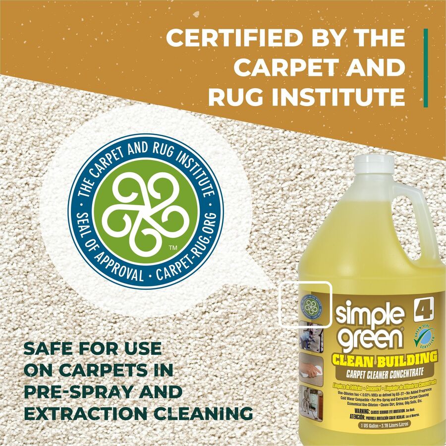 Image of Simple Green® Carpet Cleaner, Concentrate, Nontoxic, 1 Gallon, 2/CT, SD