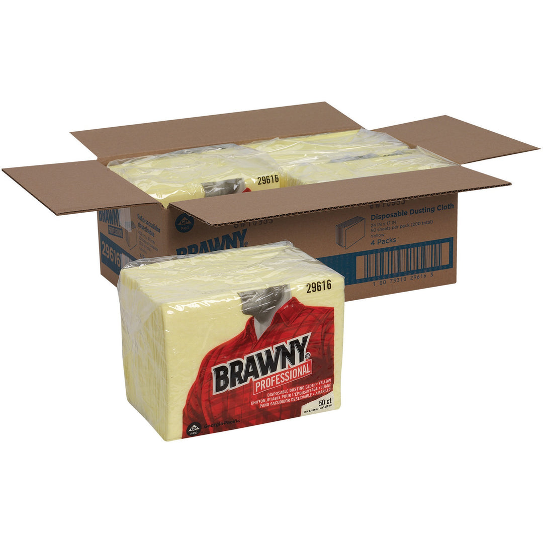 Image of Georgia-Pacific® Dusting Cloths,Rayon Material,17"x24",50/PK,4PK/CT,Yellow
