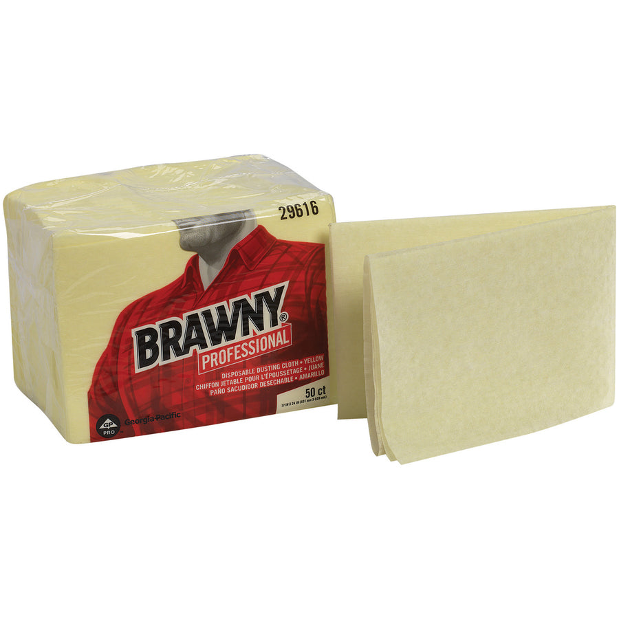 Image of Georgia-Pacific® Dusting Cloths,Rayon Material,17"x24",50/PK,4PK/CT,Yellow