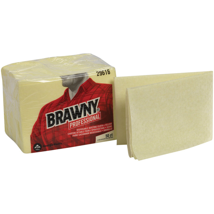 Image of Georgia-Pacific® Dusting Cloths,Rayon Material,17"x24",50/PK,4PK/CT,Yellow