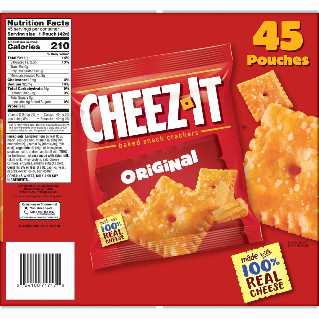 Image of Keebler® Crackers, Cheez-It. Original, 1.5oz. Bags, 45/CT, Orange